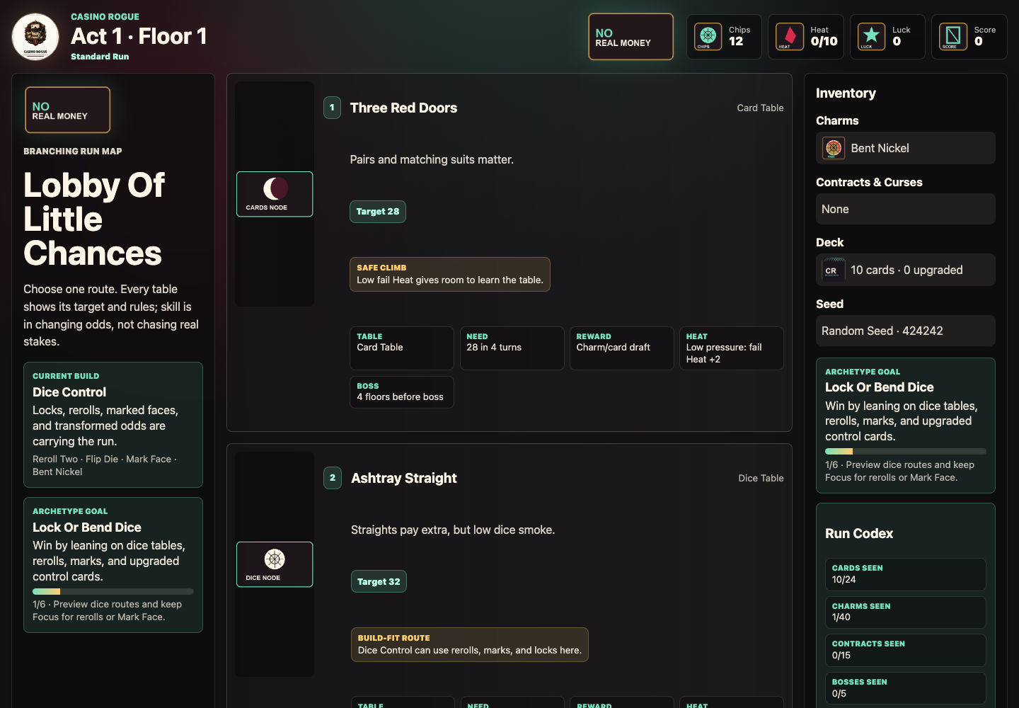 Casino Rogue run map.