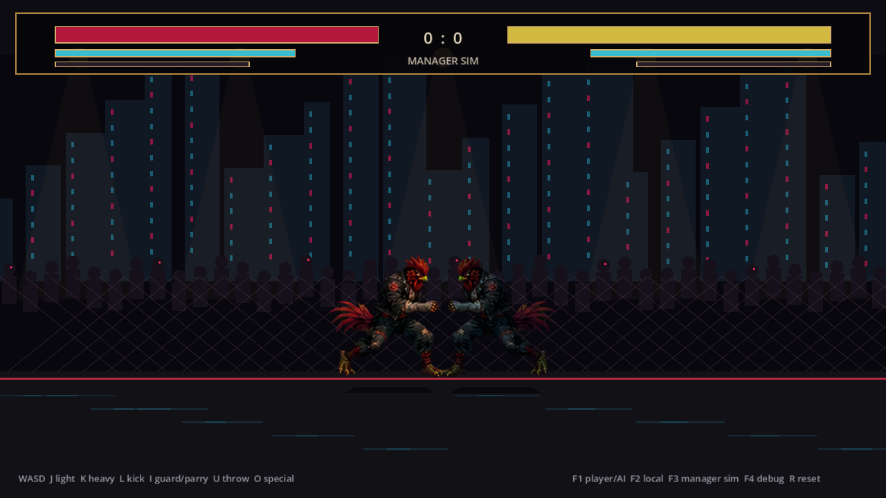 Cock Fight 2000 neutral combat stance.