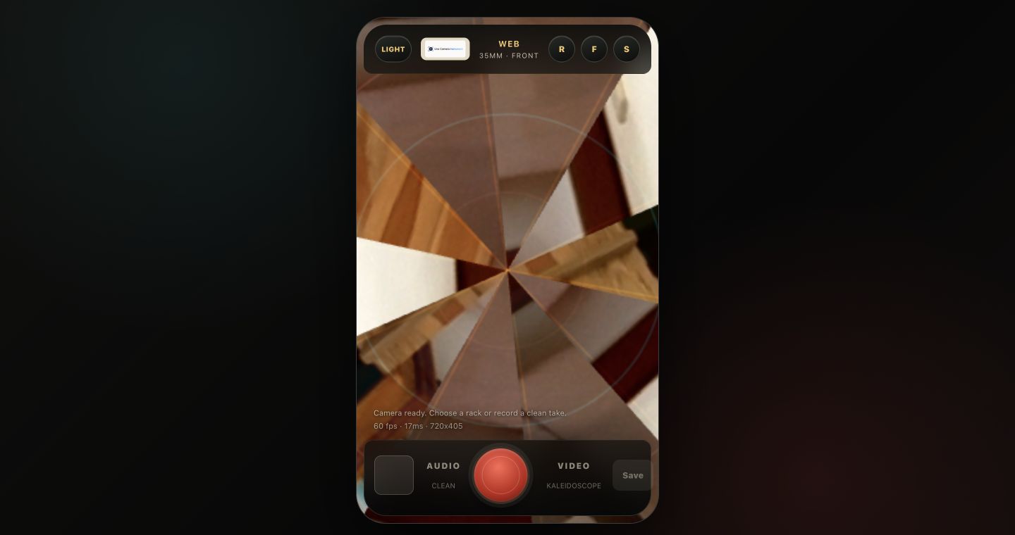 Live Camera Instrument kaleidoscope effect.