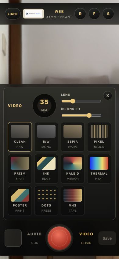 Live Camera Instrument video rack.
