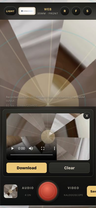 Live Camera Instrument review screen.