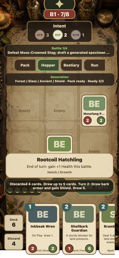 MonsterGen turn feedback on mobile.
