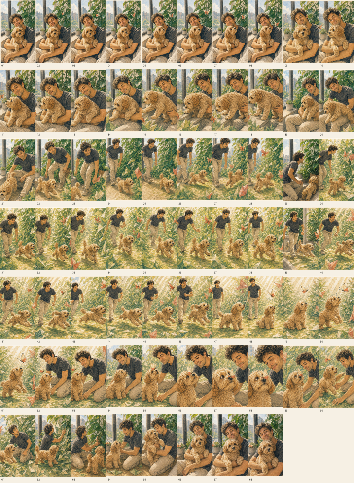Flipbook frame contact sheet.